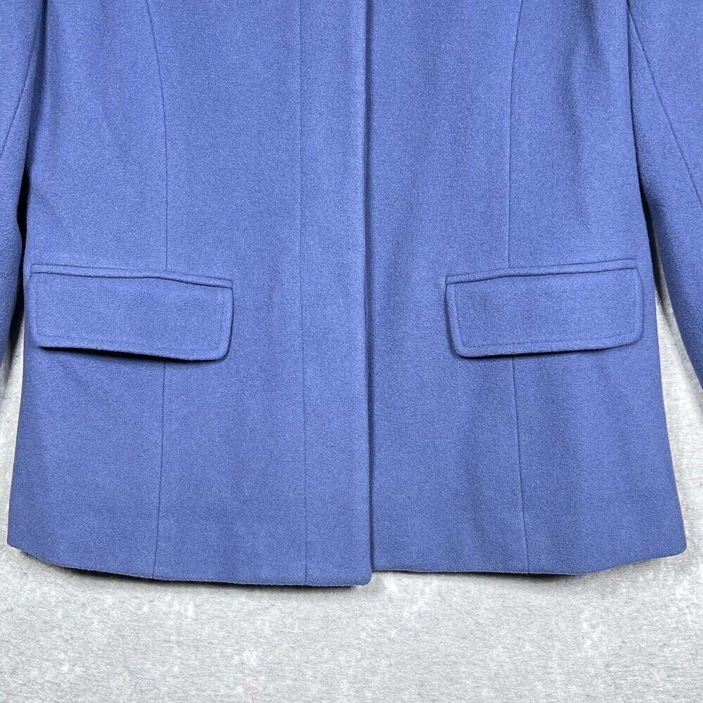 Ann Taylor Jacket Womens 8 Blue Three Button Cashmere And Wool Blended Blazer - Picture 4 of 10
